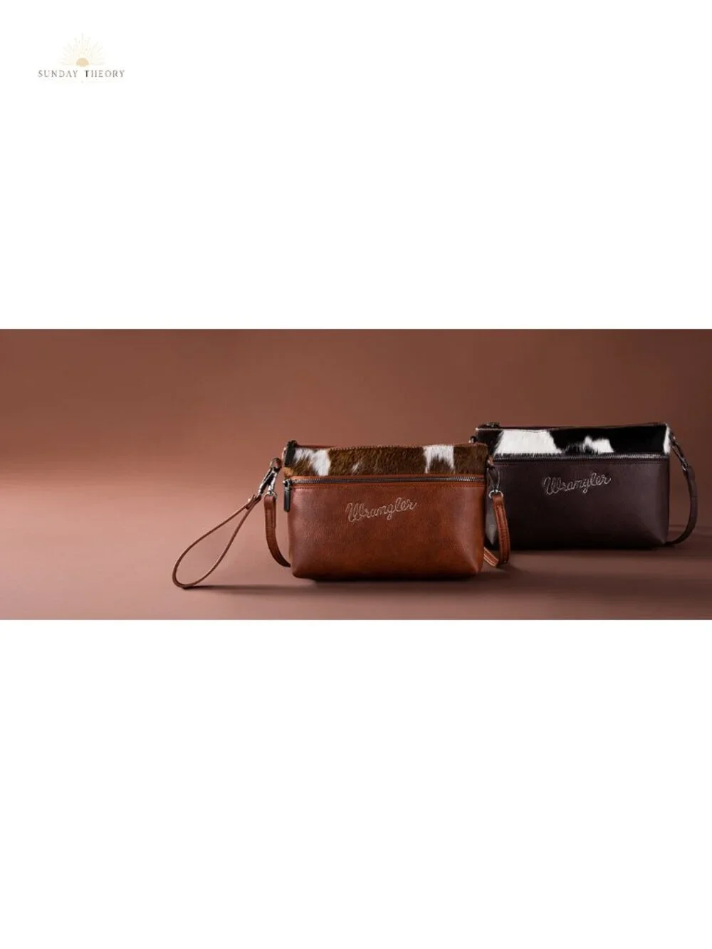 Wrangler by Montana West Embroidered Faux Leather Crossbody Wristlet Purse